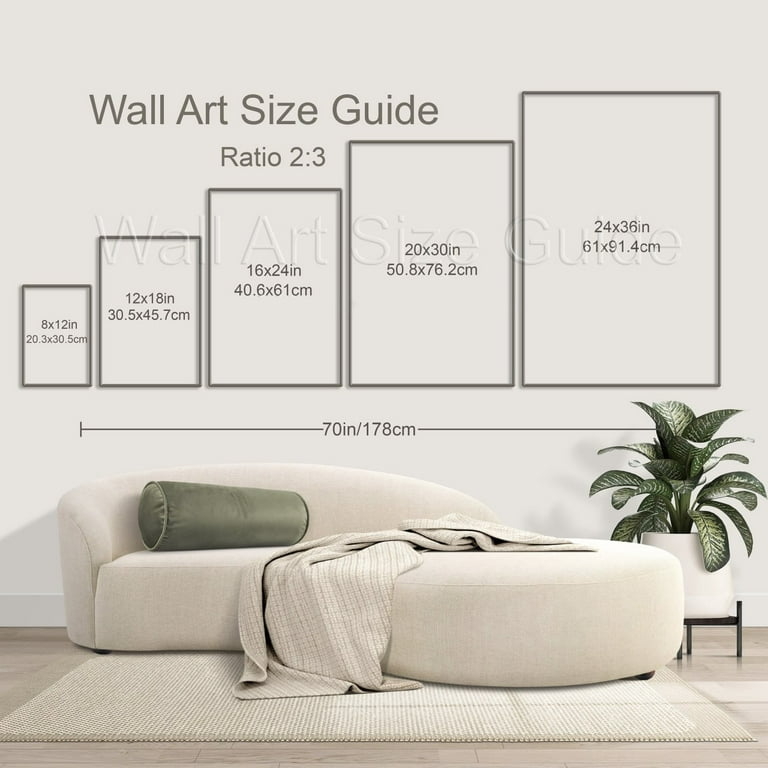 Wall Art Size Guide Graphic Minimalist Layout for Neutral Living Room