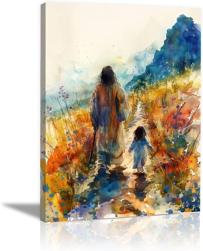 Wall Art Spiritual Watercolor Landscape Vibrant Palette Gallery Wrapped