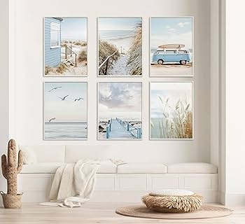 Wall Art Symmetrical Gallery Wall Coastal Beach Photography