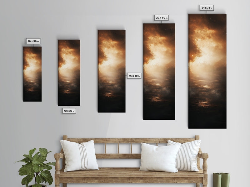 Wall Art Tall Vertical Golden Hour Ocean Imagery Moody Coastal Decor