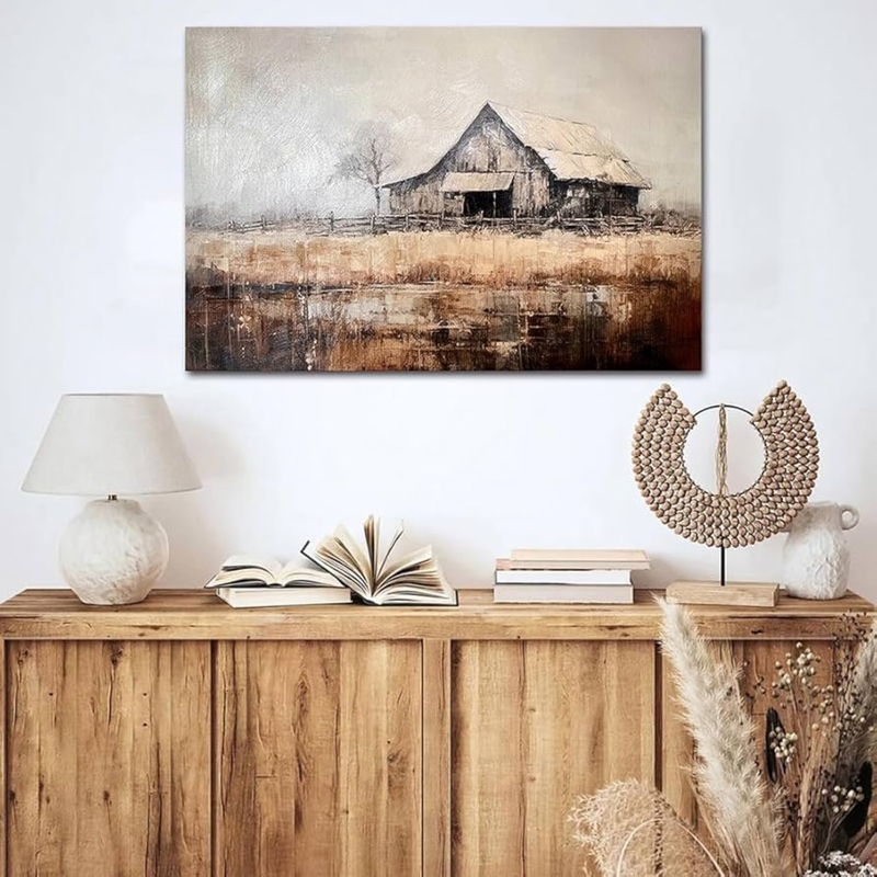Wall Art Textured Barn Canvas Wall Art Oversized Farmhouse Style