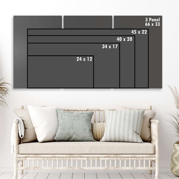 Wall Art Triptych Layout Size Comparison Guide Graphic
