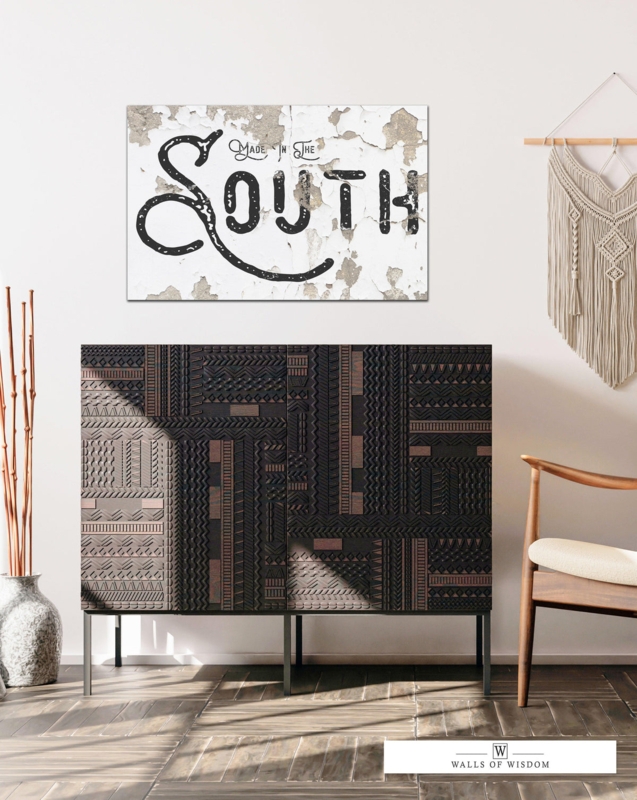 Wall Art Typography Chippy Finish Monochromatic Weathered Eclectic Boho