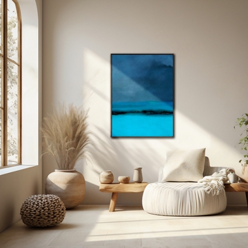 Wall Art Vibrant Abstract Turquoise Minimalist Coastal Decor