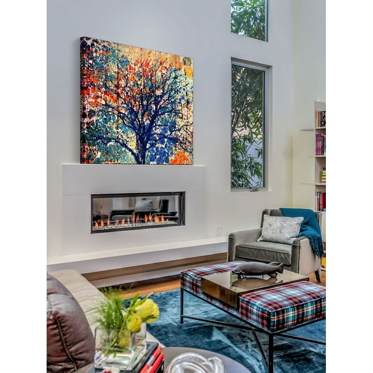 Wall Art Vibrant Autumn Tree Canvas Oversized Square