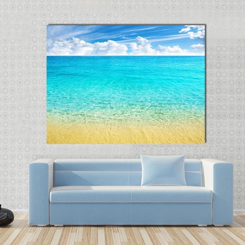 Wall Art Vibrant Beach Scene Tropical Landscape Canvas