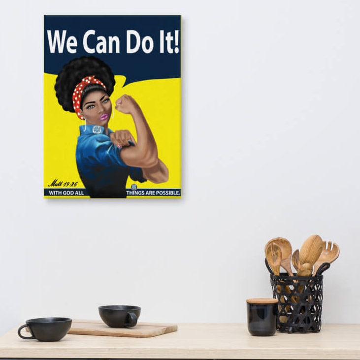 Wall Art: Vibrant Christian Canvas, Cultural Illustration with Scripture