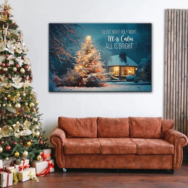 Wall Art Winter Landscape Canvas Traditional Christmas Living Room Decor