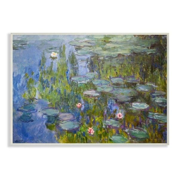 Wall Art Wood Toned Impressionist Monet Lily Pad Subject Painterly