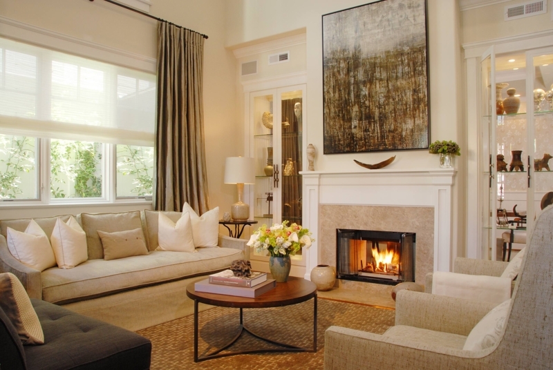 Wall Decor Large Abstract Art in Traditional Living Room Setting