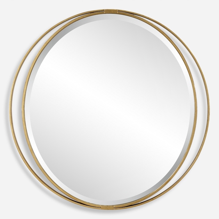 Wall Mirror Double Banded Frame Offset Design Modern Glam Style