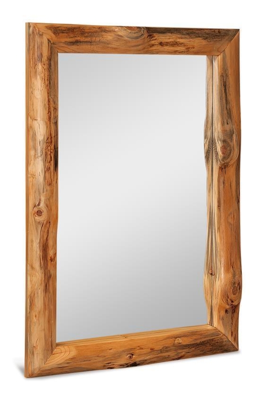 Wall Mirror Log Frame Natural Knots Handcrafted Rustic Cabin