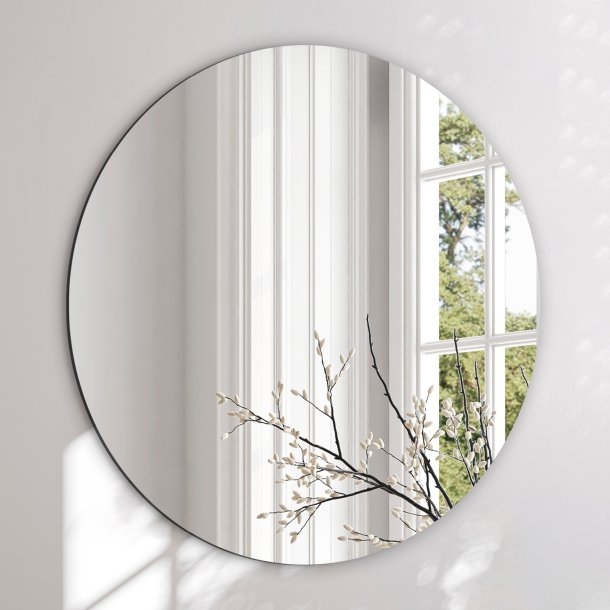 Wall Mirror Round Scandinavian Ultra Thin Frame Minimalist Airy