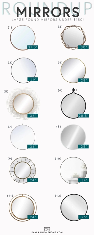 Wall Mirror Roundup Graphic Various Styles Budget Friendly Ideas