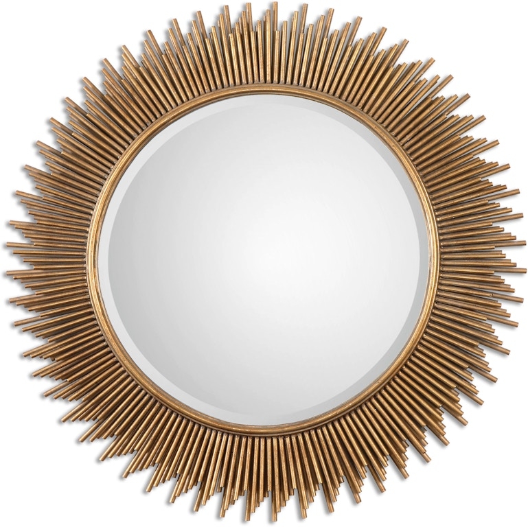 Wall Mirror Sunburst Frame Varying Rod Lengths Mid Century Modern
