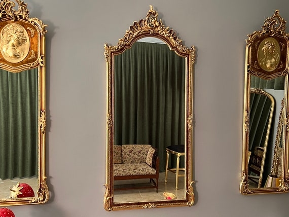 Wall Mirror Trio Gallery Arrangement, Gilded Victorian Cameo Style