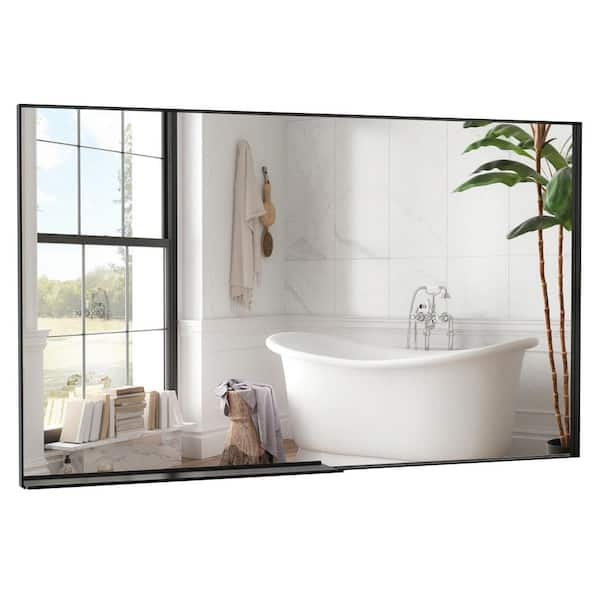 Wall Mirror: Ultra Slim Black Frame, Oversized Rectangular Mirror