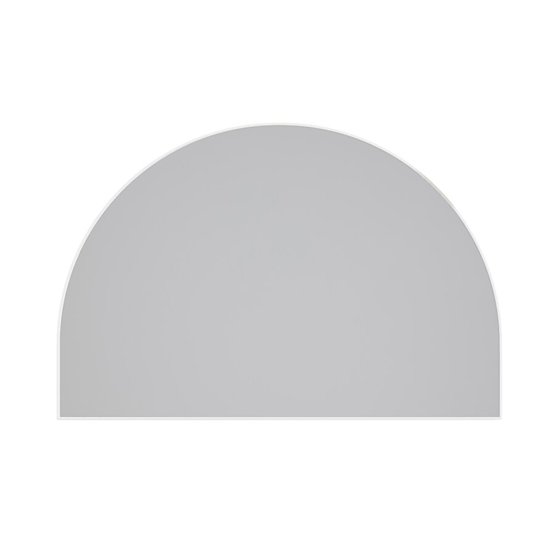 Wall Mirror Wide Arched Silhouette Horizontal White Frame Minimalist