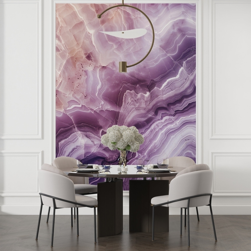Wall Mural Abstract Geode Pattern Marble Design Modern Glam Decor