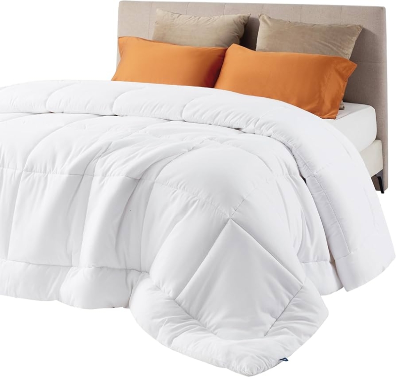 White Box Stitch Duvet Insert Plush Quilted Minimalist Bedding