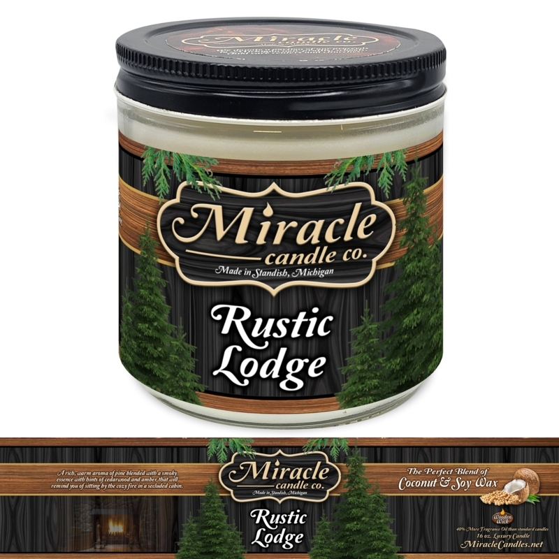 Wooden Wick Soy Blend Candle with Dark Wood Grain Label