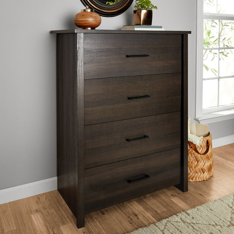 4-Drawer Dresser with Slim Black Pulls for Compact Vertical Storage