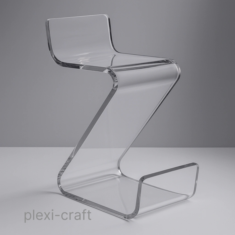 Acrylic Bar Stool: Modern Z-Shaped Frame & Cantilever Design