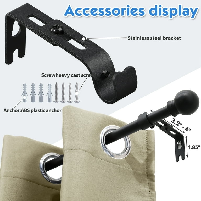 Adjustable Metal Curtain Rod Set for Modern Grommet Curtains