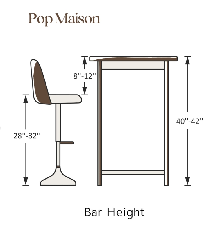 Bar Height Stool Guide Graphic Table Clearance Dimensions