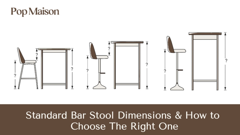 Bar Stool Height Guide Infographic Dimension Lines Clearance Chart