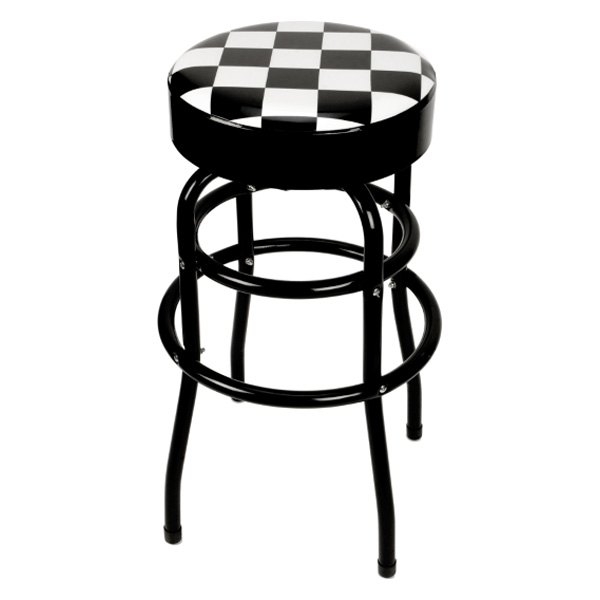 Bar Stool Retro Checkered Pattern Swivel Double Footrest Ring (68 characters)