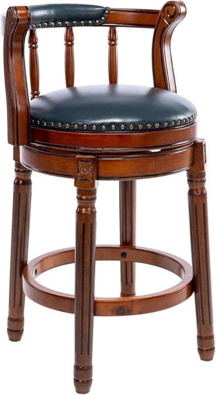 Bar Stool Traditional Nautical with Scroll Arms and Spindle Back
