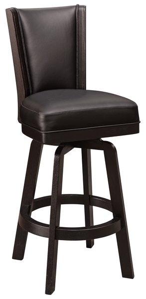 Bar Stool Wingback Style Swivel Seat Dark Espresso Finish Traditional