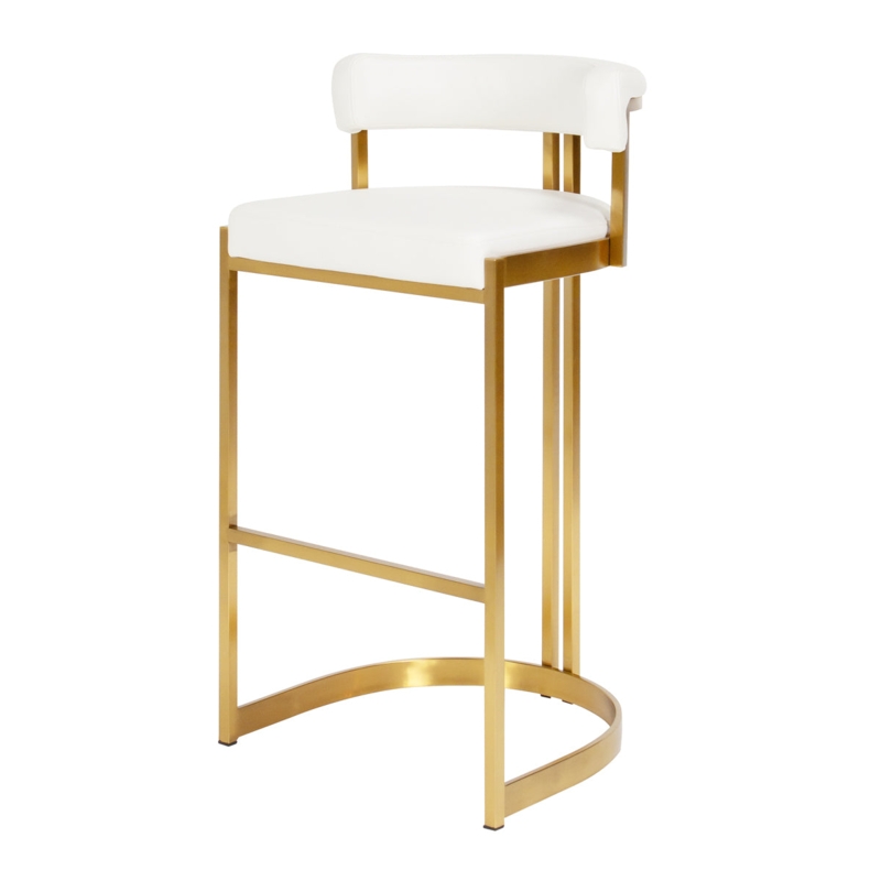 Bar Stool with Semi-Circular Base and Curved Wrap-Around Backrest