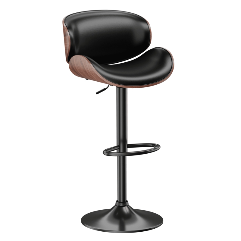 Bar Stools Adjustable Swivel Barstools Counter Stools with Back,  Mid-Century Modern PU Leather Upholstered Counter Height Barstools, Kitchen  Island ...