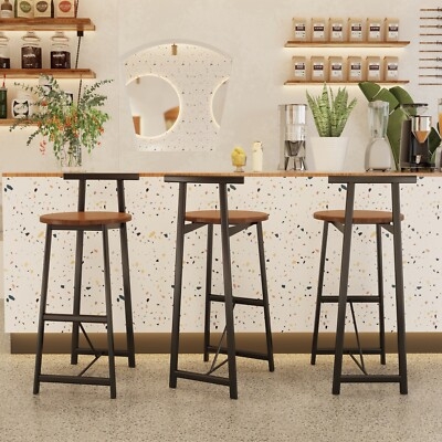Bar Stools with A-Frame Silhouette Black Wood Industrial Minimalist