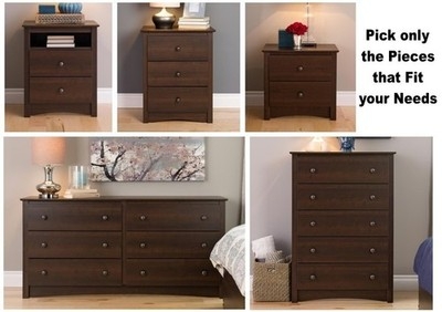 Bedroom Dresser Collection pieces with Arched Bottom Apron