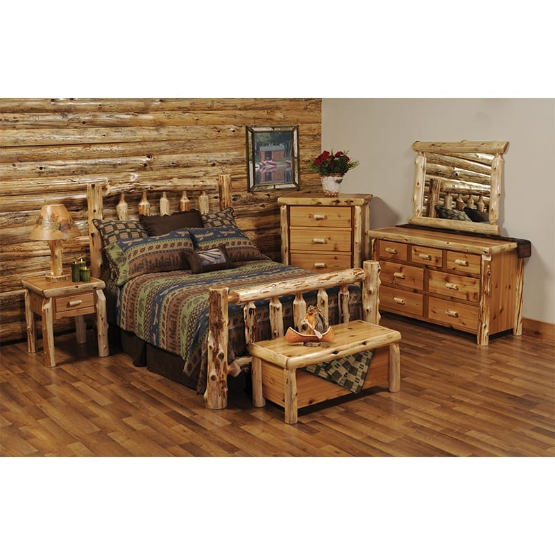 Bedroom Set Log Post Construction Natural Cedar Look