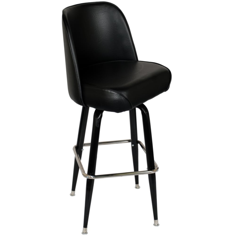Bucket Seat Swivel Bar Stool Chrome Footrest Metal Frame