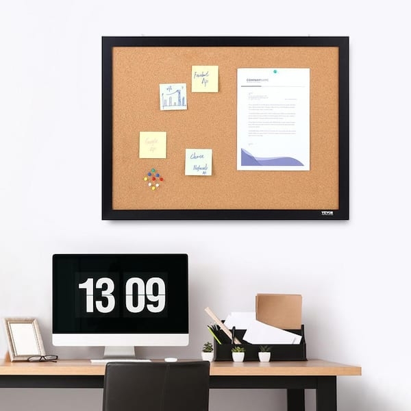 Bulletin Board Black Frame, Minimalist Modern Home Office Wall Decor