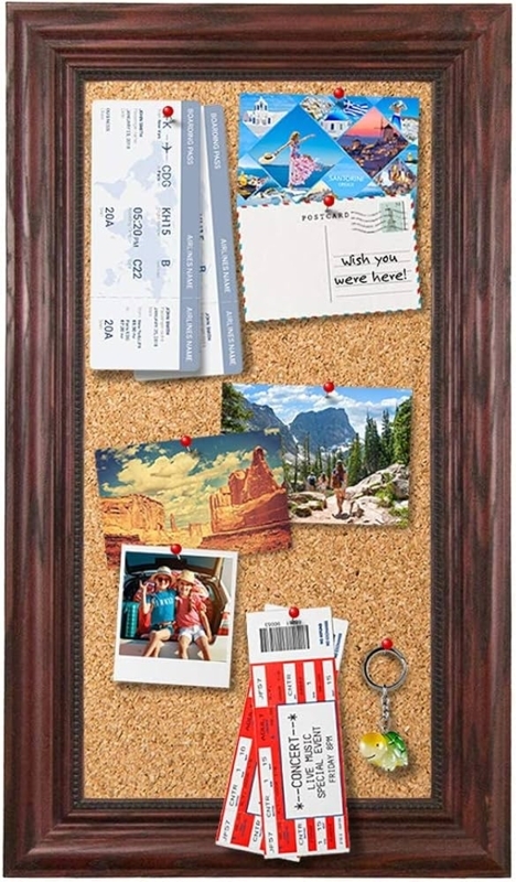 Bulletin Board: Cherry Finish Frame Multi Stepped Profile Traditional