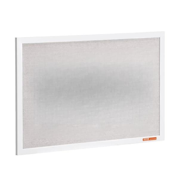 Bulletin Board White Frame, 30x20 Linen Surface Woven Texture