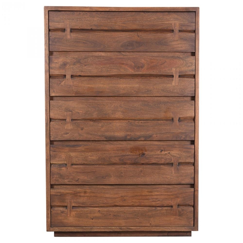 Chest Of Drawers 5-Drawer Rustic Lodge Butterfly Joints