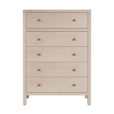 Chest Of Drawers Gold Toned Hardware Tall Beige Bedroom Chest