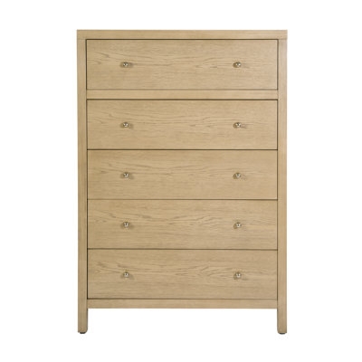 Chest of Drawers Light Wood Transitional Framed Silhouette