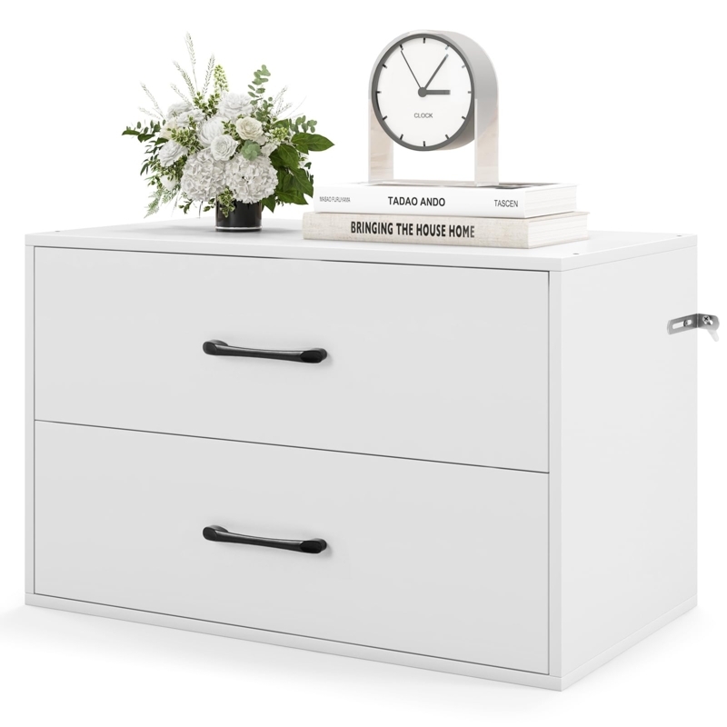 Chest Of Drawers: Minimalist White Stackable 2-Drawer Dresser
