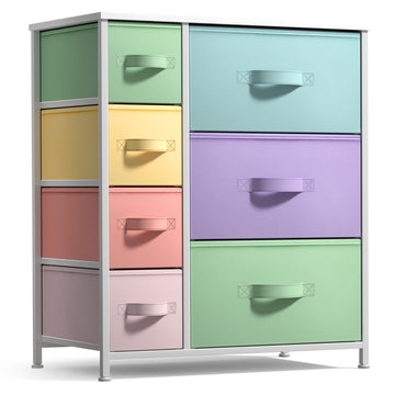 Chest Of Drawers Modern Minimalist Pastel Colors 7 Drawer Layout