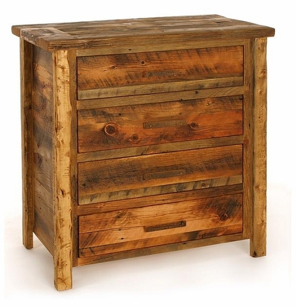 Chest Of Drawers Multi Tonal Wood Weathered Plank Design
