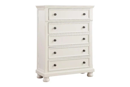 Chest of Drawers Picture Frame Molding Bun Feet Traditional White