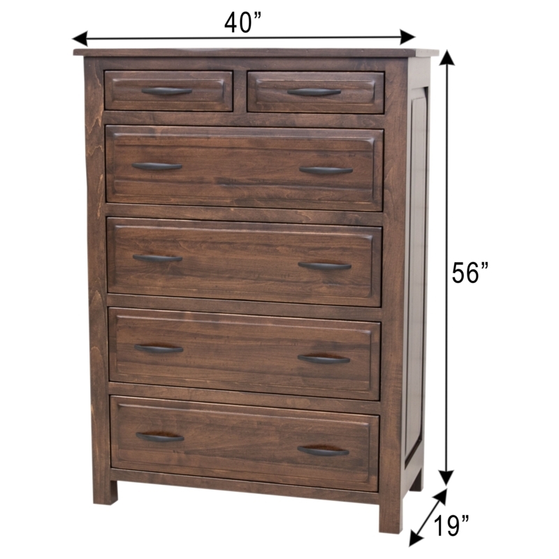 Chest Of Drawers Rustic Dark Wood Craftsman Style Block Feet
